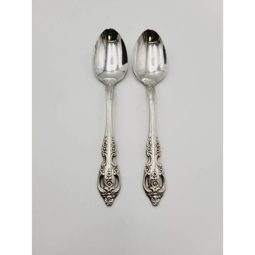 Oneida Pembrooke Renoir Set of 2 Teaspoons Spoons Stainless Flatware
